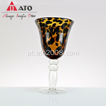 Copos de vinho com estampa de leopardo